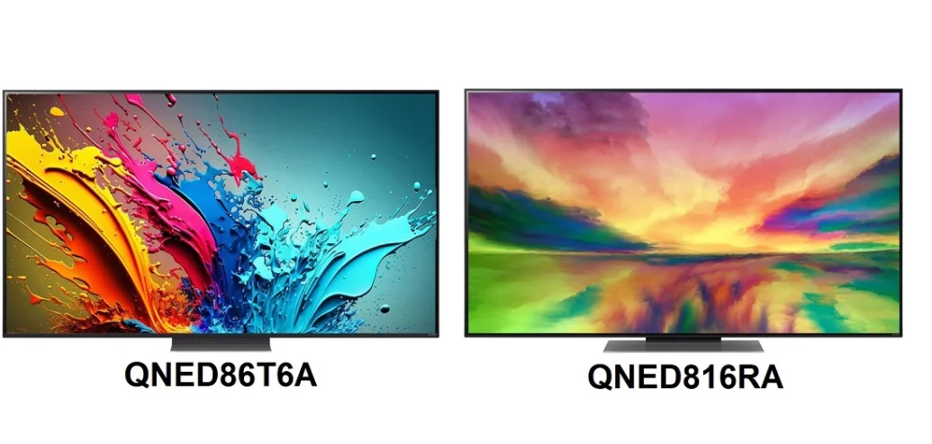 مقایسه بین تلویزیون Qned816 ال جی با تلویزیون Qned86t ال جی