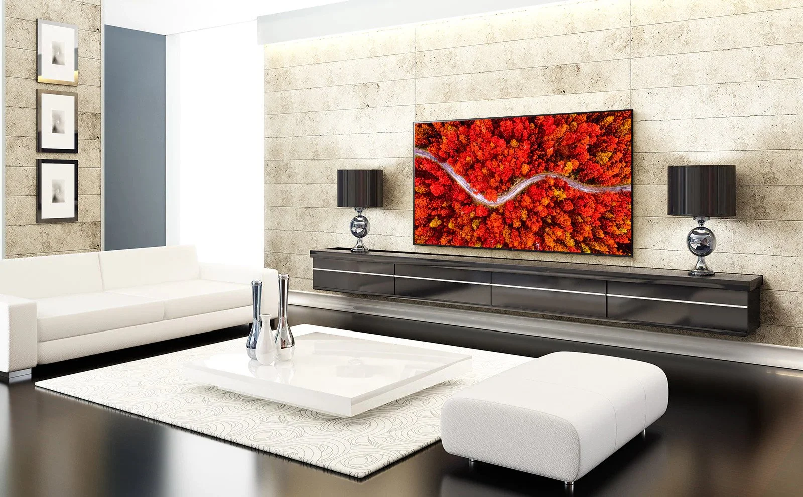 دکوراسیون تلویزیون ال جی 70 اینچ 4K SMART 7550 2021