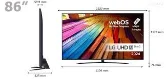 تلویزیون 86 اینچ ال جی 4K اسمارت 2024 مدل 86UT8100