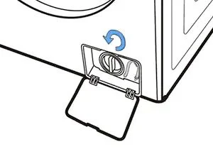 باز کردن پیچ تخلیه فیلتر لباسشویی سامسونگ
