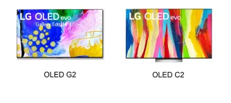 مقایسه  تلویزیون ال جی اولد C2  تلویزیون ال جی اولد G2