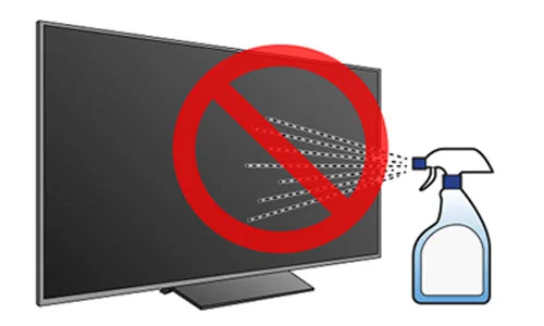 نپاشیدن مستقیم اب به صفحه نمایش تلویزیون 