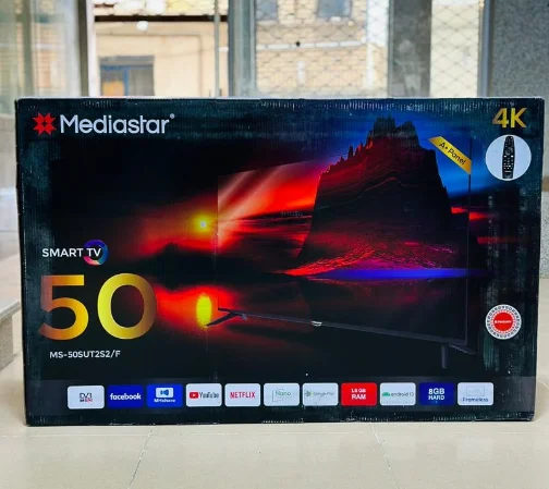 تلویزیون 50 اینچ میدیا استار 4K اسمارت 2023 مدل MS-50SUT2S2/F