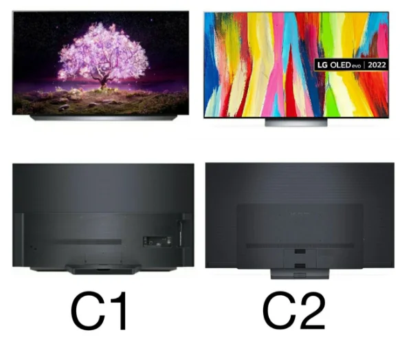 تفاوت   تلویزیون ال جی اولد C1  تلویزیون ال جی اولد C2