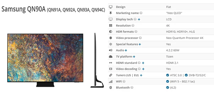 تلویزیون QN90A سامسوننگ