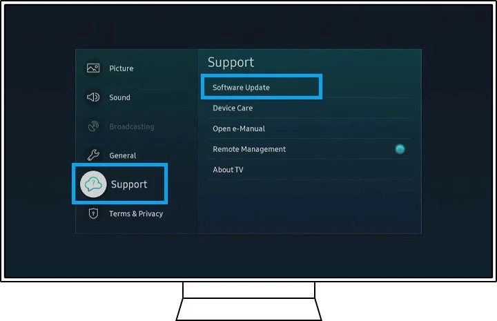 مراحل اپدیت سیصستم عامل تلویزیون سامسونگ