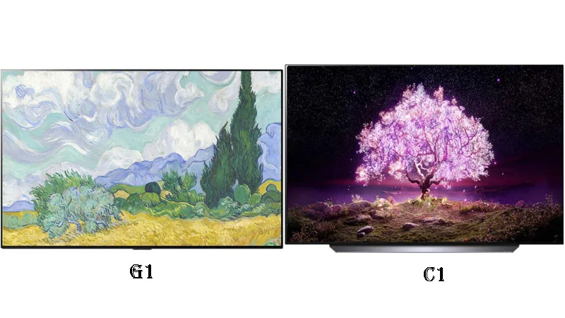 مقایسه تلویزیون  اولد ال جی OLED C1 و  OLED G1