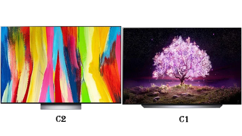 مقایسه تلویزیون اولد ال جی OLED C1 و OLED C2