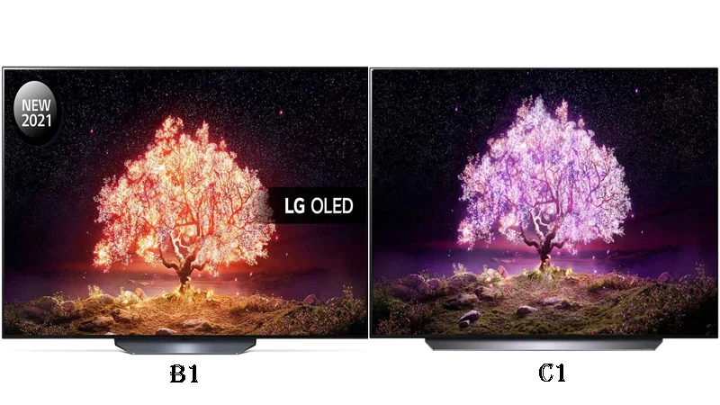 مقایسه تلویزیون اولد ال جی OLED C1 و OLED B1