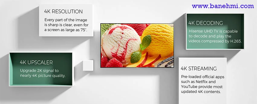 خرید تلویزیون -هایسنس 65 اینچ B7101  با کیفیت عالی 4K