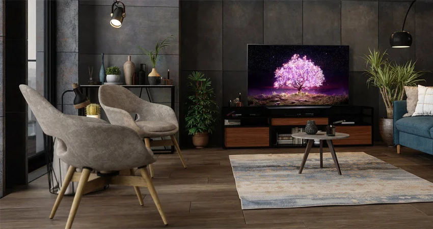 تلویزیون زیبای 55 اینچ الجی C1 OLED در دکوراسیون