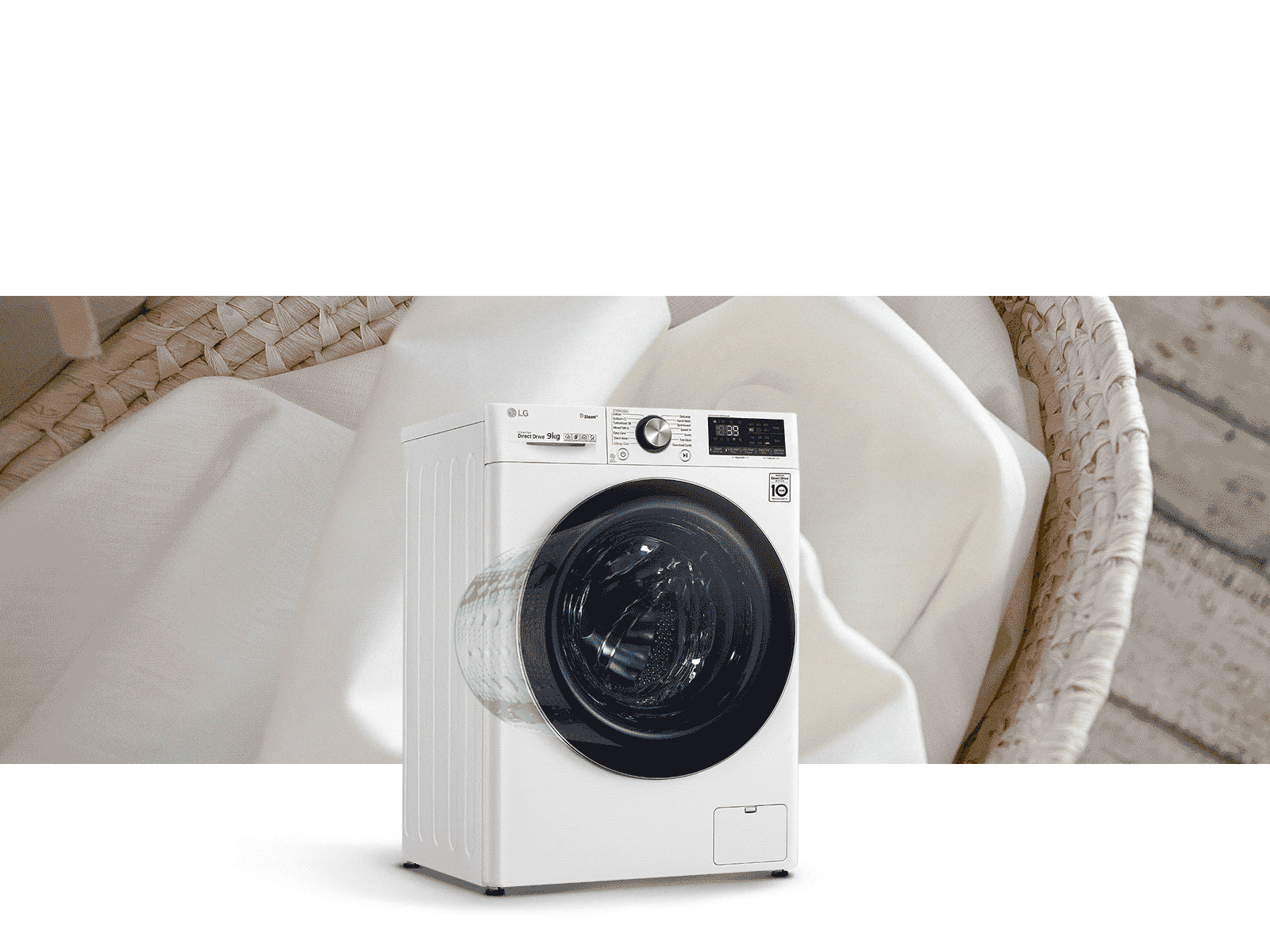 ظرفیت زیاد ماشین لباسشویی 10.5 کیلو ال جی V7